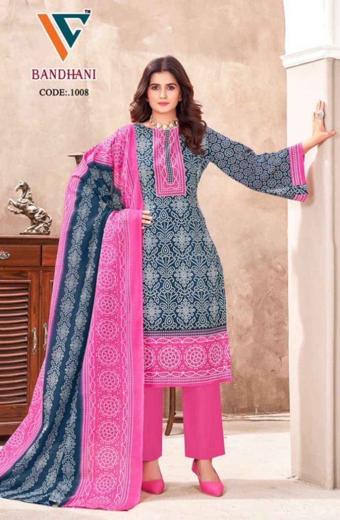 Vandana Creation Bandhani Vol 1 Cotton Dress Material Wholesale Ladies Suits Supplier