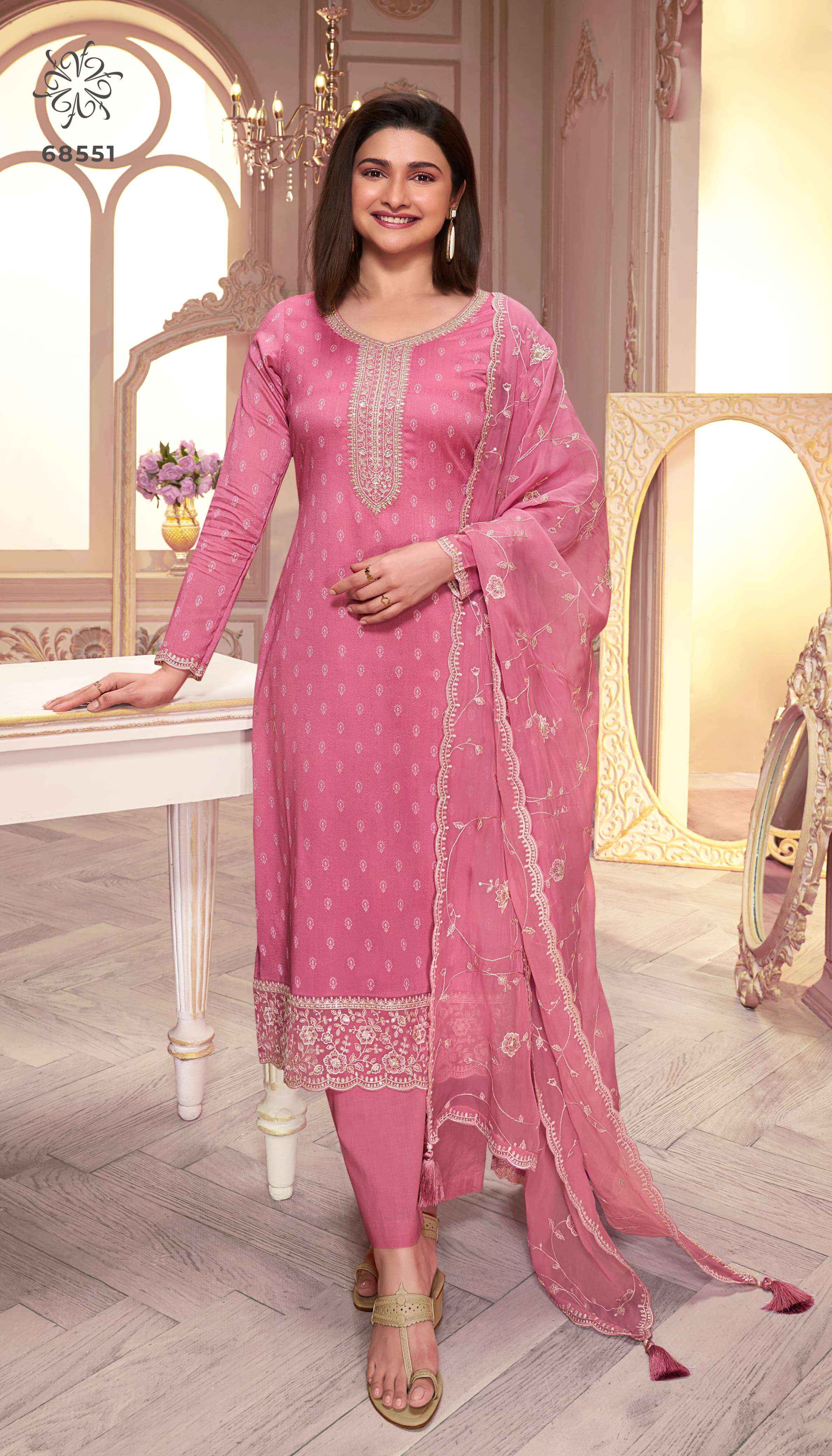 Vinay Fashion Kuleesh Purva Silk Georgete Dress Material Ladies Dress Supplier Online