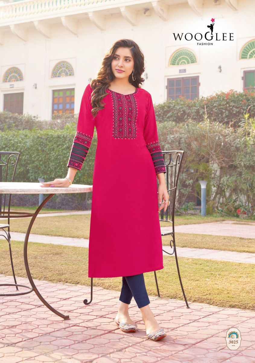 Wooglee Salonee Vol 6 Rayon Kurti Best Quality Kurtis Online