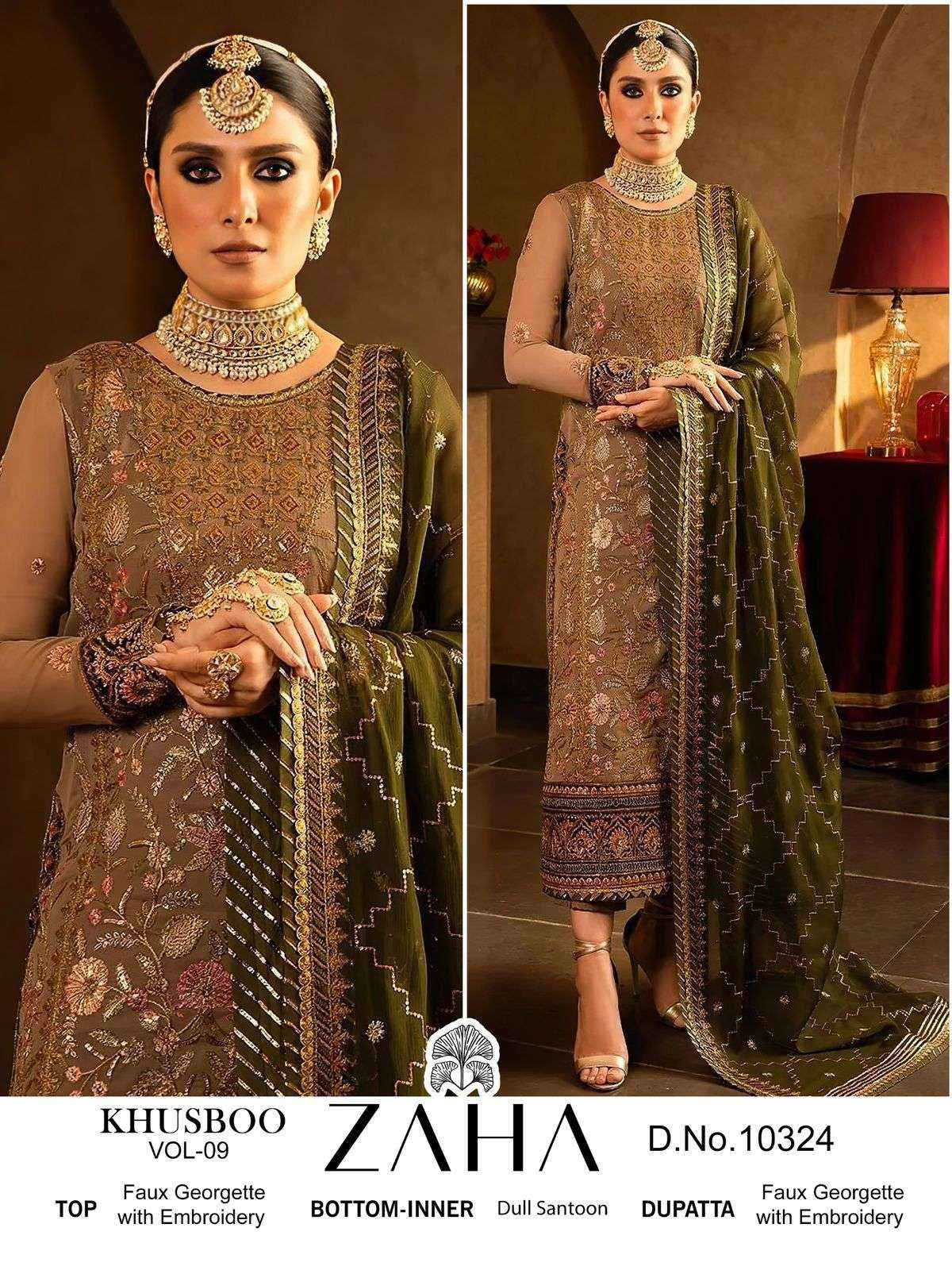 Zaha Khusboo Vol 9 Georgette Dress Material 3 pcs Catalogue
