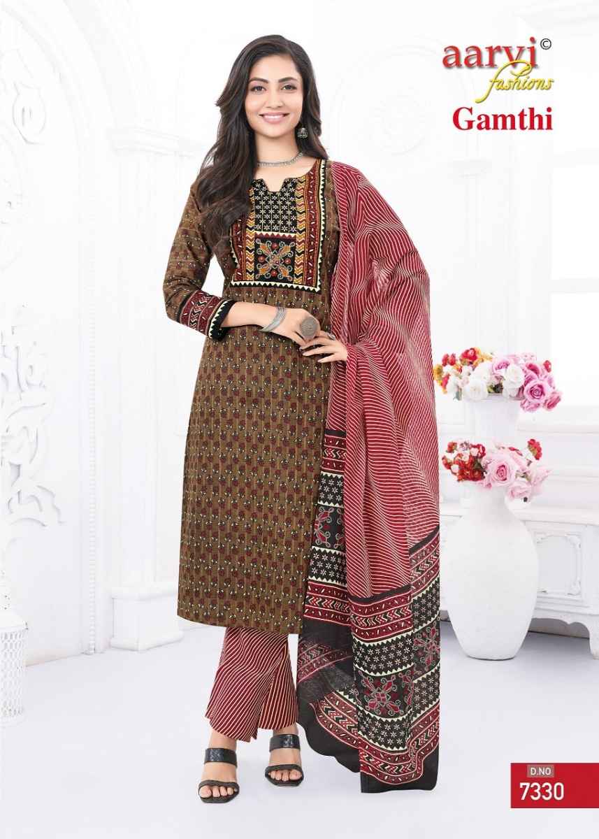 Aarvi Fashion Gamthi Vol-5 Readymade Cotton Dress 8 pcs Catalogue