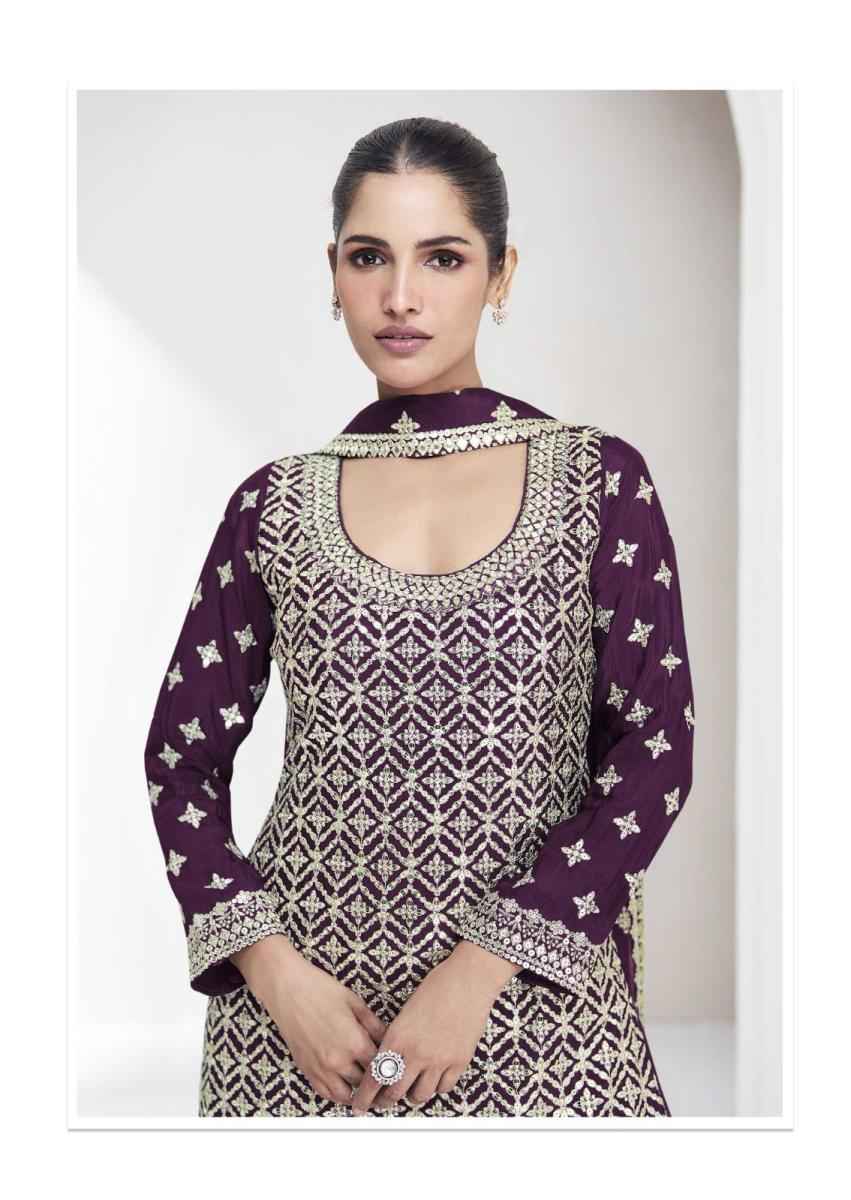 Aashirwad Creation Saachi Readymade Chinon Silk Dress 4 pcs Catalogue