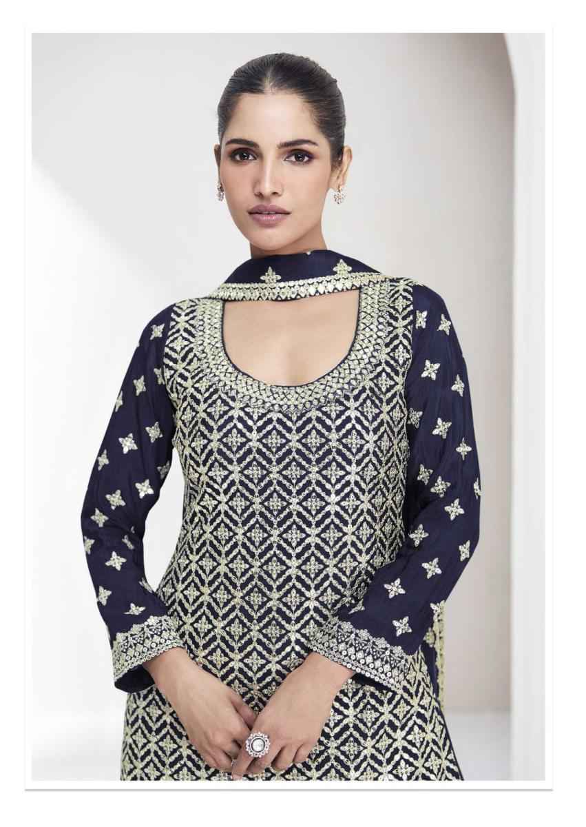 Aashirwad Creation Saachi Readymade Chinon Silk Dress 4 pcs Catalogue