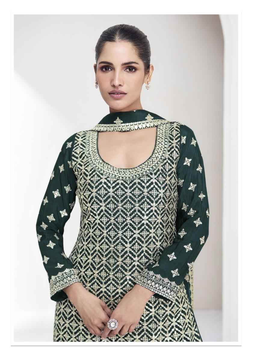 Aashirwad Creation Saachi Readymade Chinon Silk Dress 4 pcs Catalogue