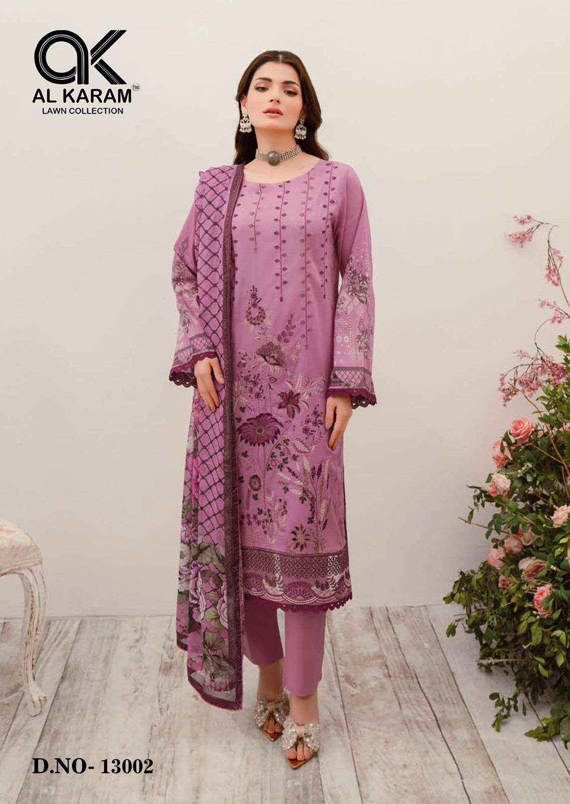 Al Karam Kesariya Magic In Print Vol 13 Cotton Dress Material 6 pcs Catalogue