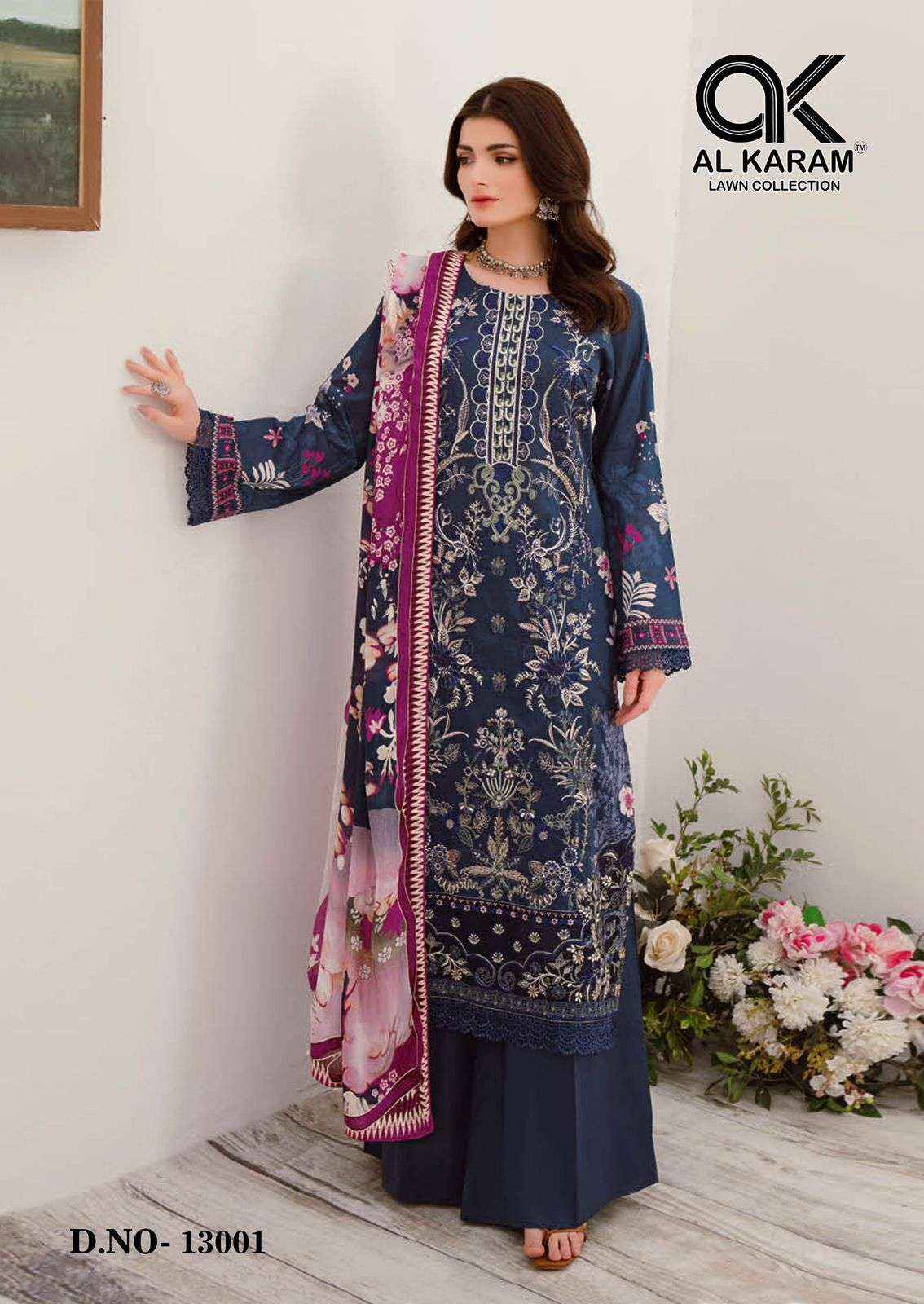 Al Karam Kesariya Magic In Print Vol 13 Cotton Dress Material 6 pcs Catalogue