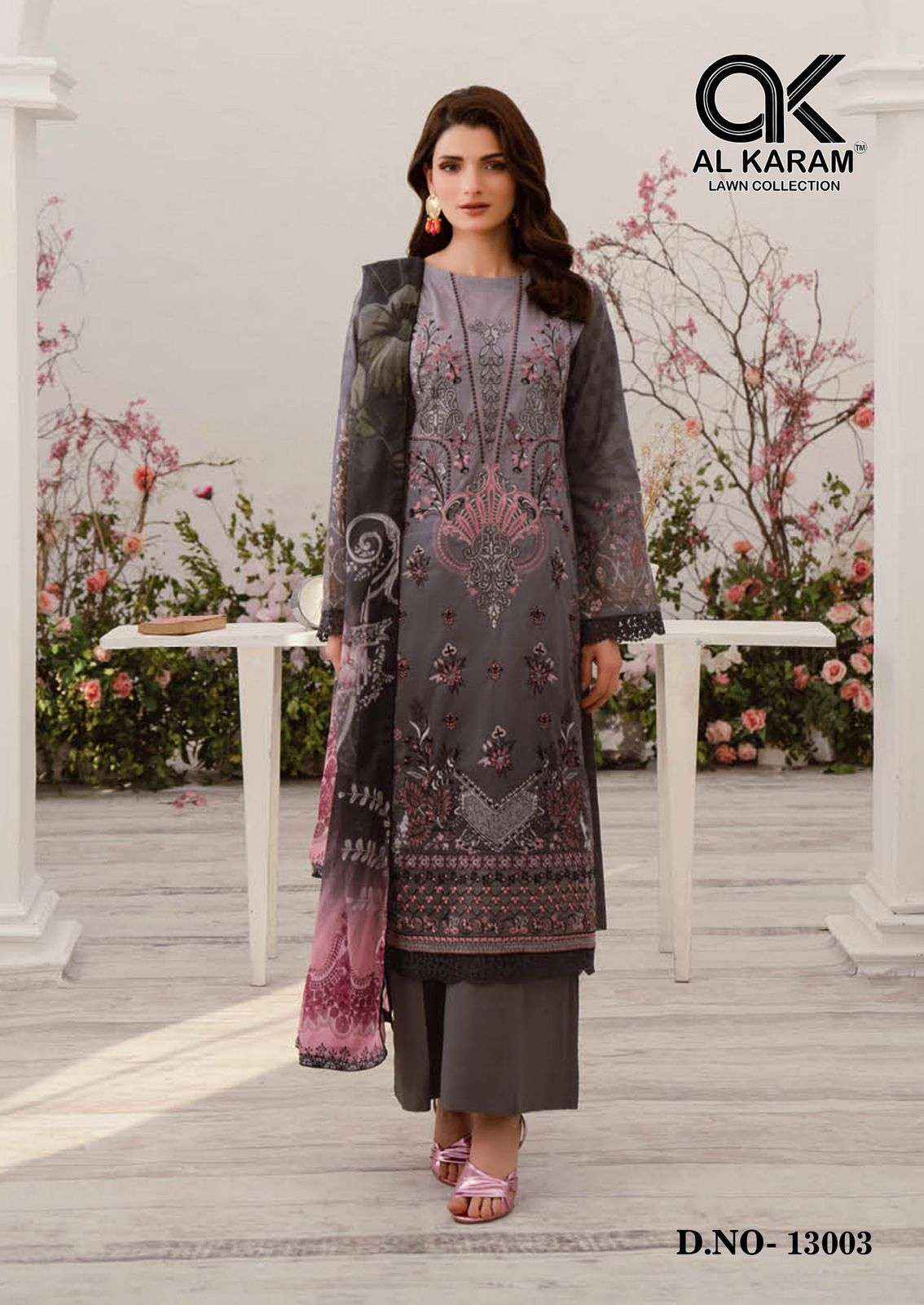 Al Karam Kesariya Magic In Print Vol 13 Cotton Dress Material 6 pcs Catalogue