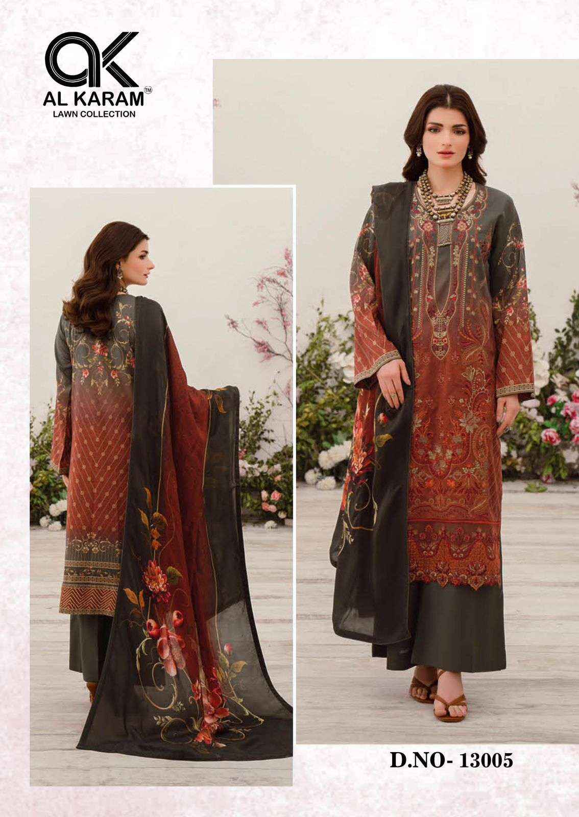 Al Karam Kesariya Magic In Print Vol 13 Cotton Dress Material 6 pcs Catalogue