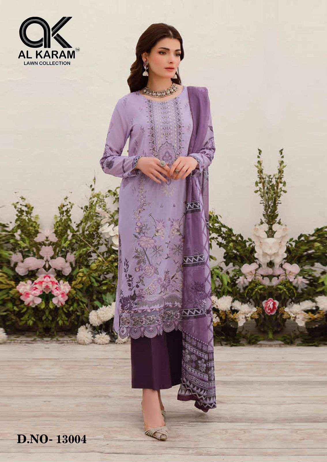 Al Karam Kesariya Magic In Print Vol 13 Cotton Dress Material 6 pcs Catalogue