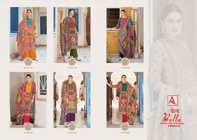 Alok Bella Edition 9 Muslin Dress Material 6 pcs Catalogue