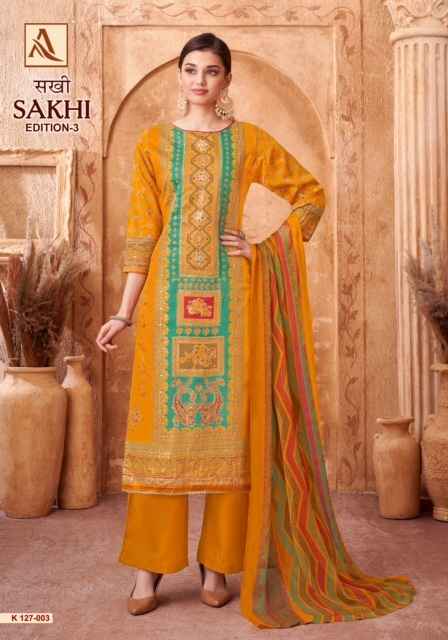 Alok Sakhi Edition 3 Jam Cotton Dress Material 4 pcs Catalogue