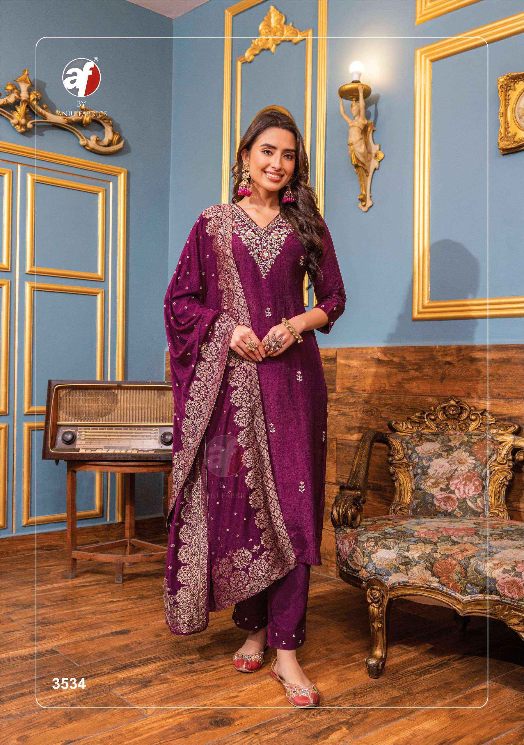 Anju Fabrics Ghunghat Vol 10 Readymade Silk Dress 6 pcs Catalogue