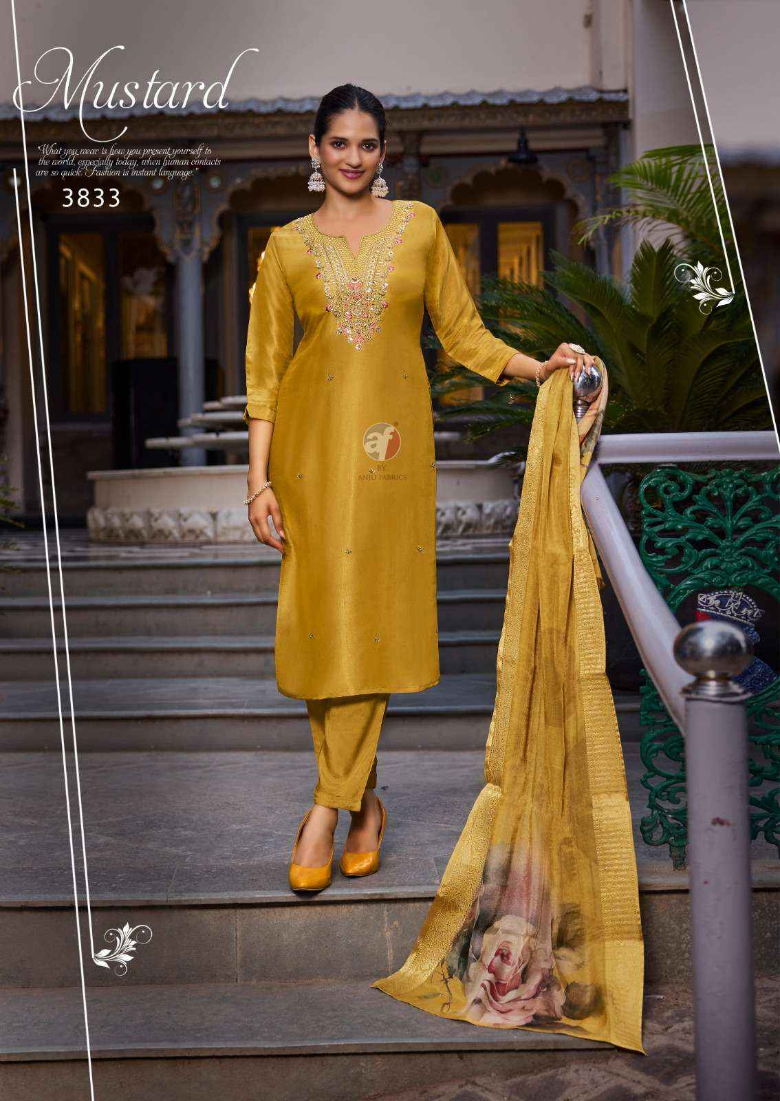 Anju Fabrics Silk Affair Vol-4 Readymade Tissue Dress 6 Pc Catalog