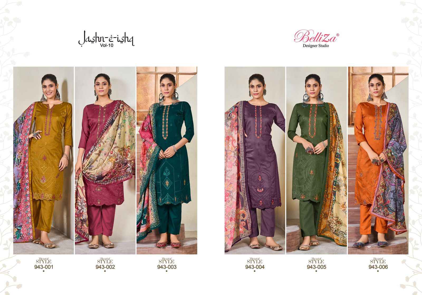 Belliza Jashn E Ishq Vol 10 Jam Cotton Dress Material 6 pcs Catalogue