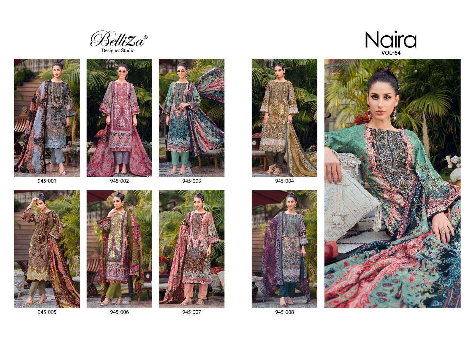 Belliza Naira Vol 64 Cotton Dress Material 8 pcs Cataloge