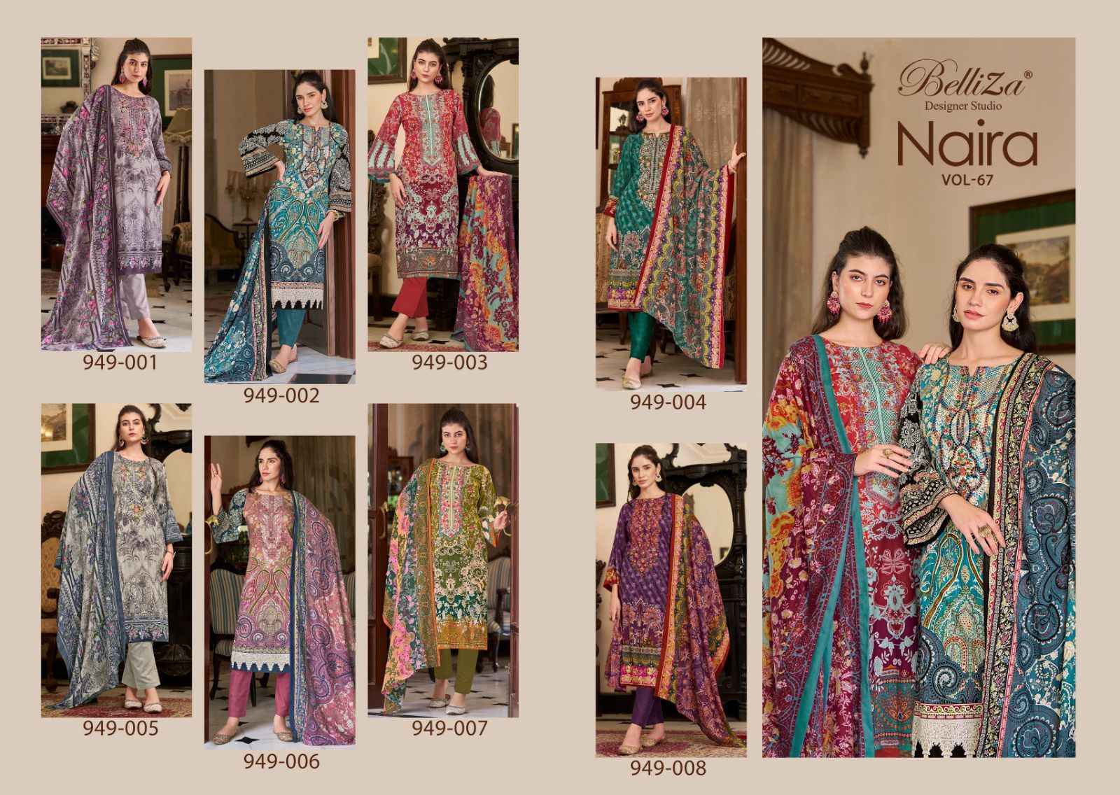 Belliza Naira Vol 67 Cotton Dress Material 8 pcs Cataloge