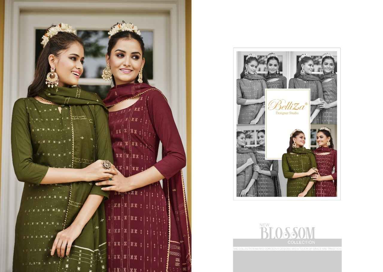 Belliza Nimrat Silk Jacquard Dress Material 6 pcs Catalogue