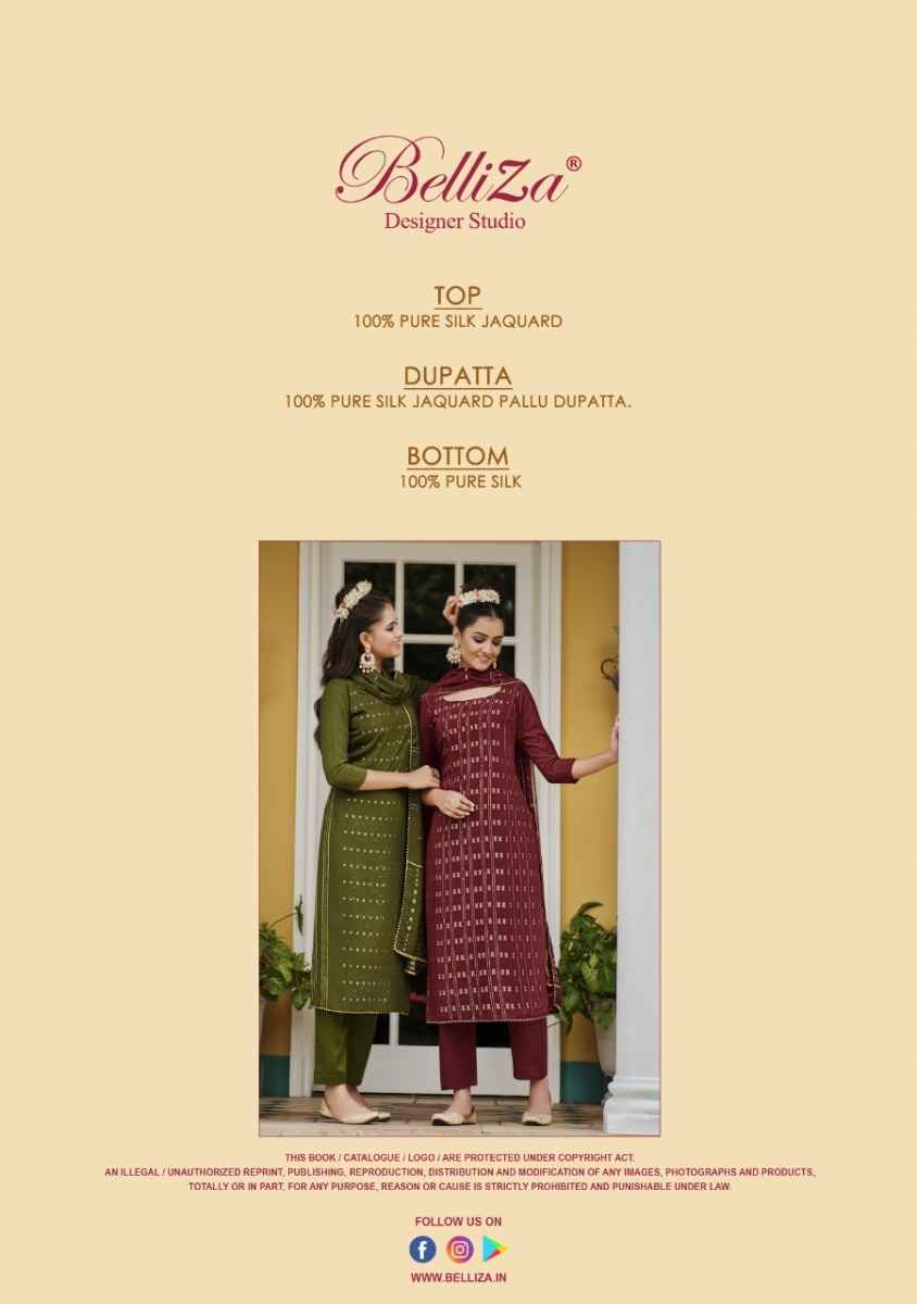 Belliza Nimrat Silk Jacquard Dress Material 6 pcs Catalogue