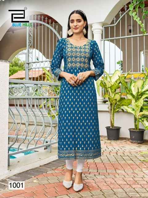 Blue Hills Big Boss Vol 10 Rayon Kurti 10 pcs Catalogue