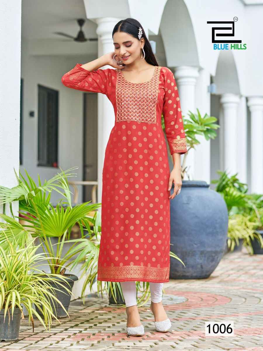 Blue Hills Big Boss Vol 10 Rayon Kurti 10 pcs Catalogue