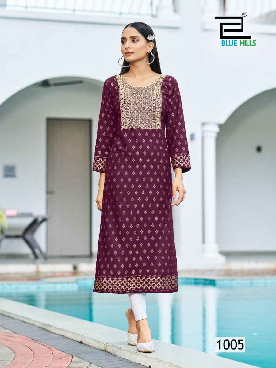 Blue Hills Big Boss Vol 10 Rayon Kurti 10 pcs Catalogue