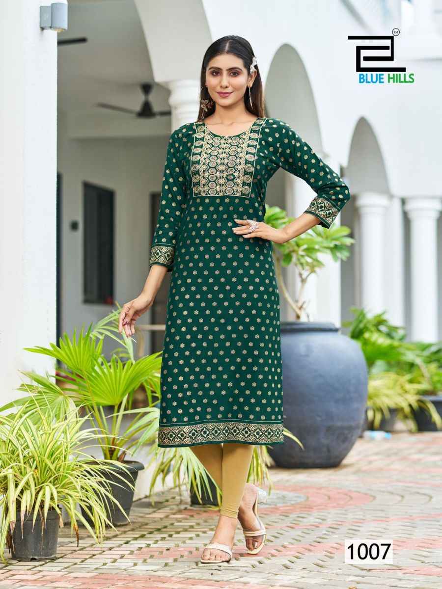 Blue Hills Big Boss Vol 10 Rayon Kurti 10 pcs Catalogue