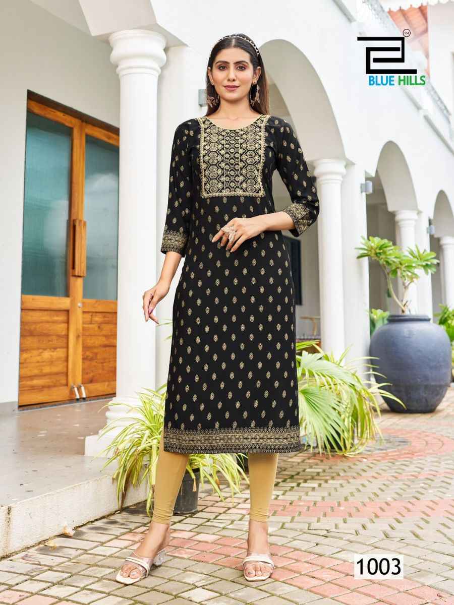 Blue Hills Big Boss Vol 10 Rayon Kurti 10 pcs Catalogue