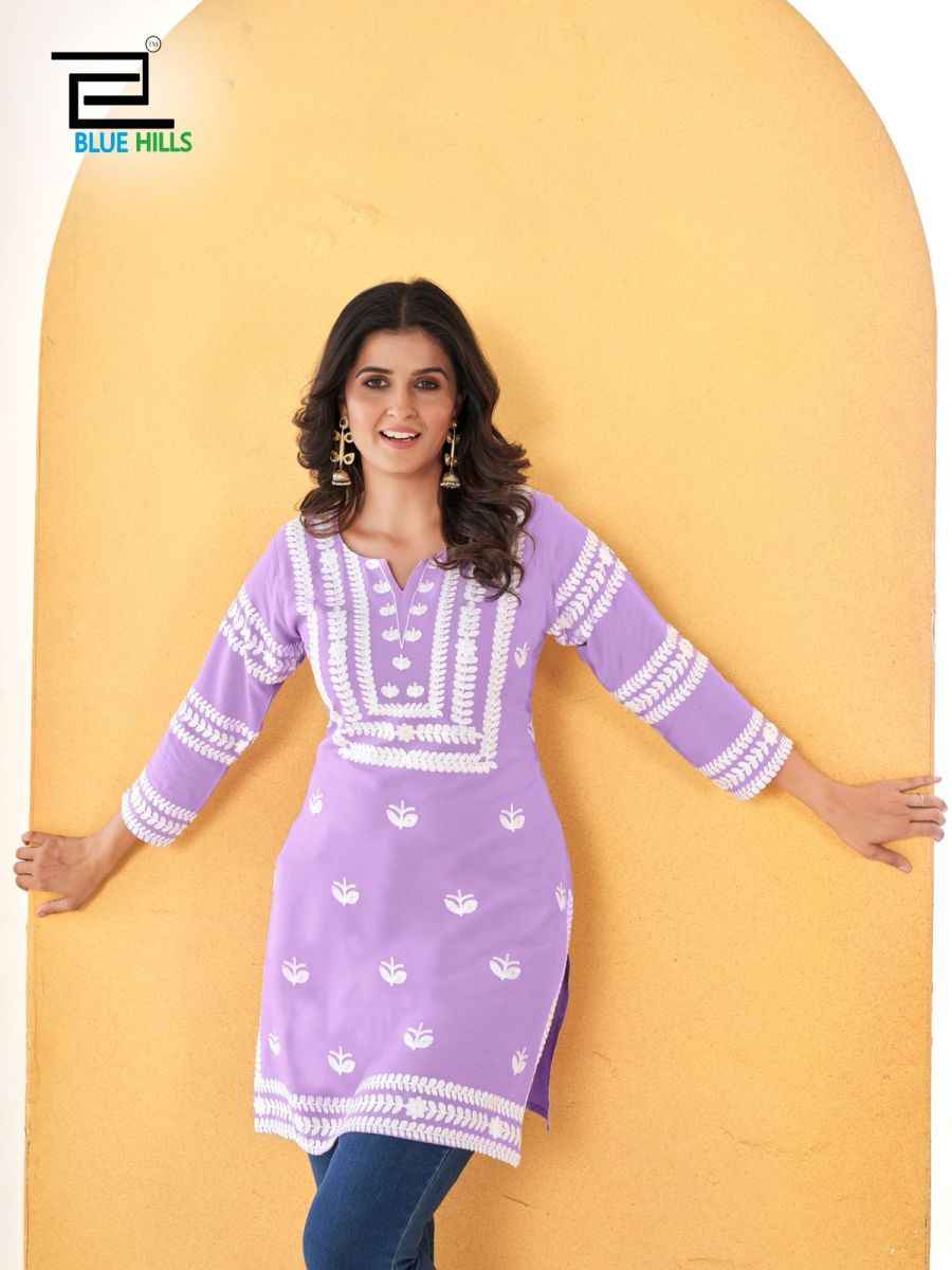 Blue Hills Hola Rayon Short Kurti 6 pcs Catalogue