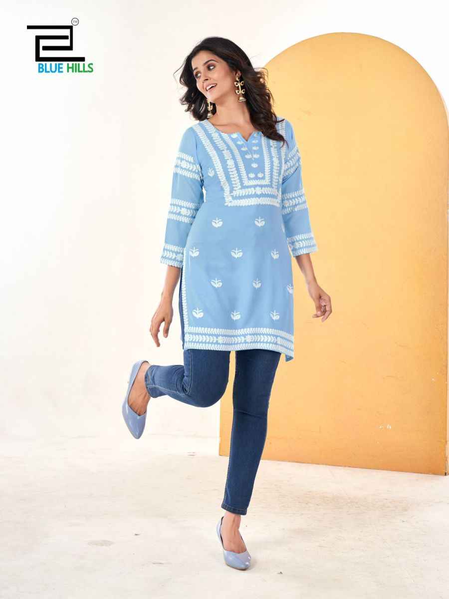 Blue Hills Hola Rayon Short Kurti 6 pcs Catalogue