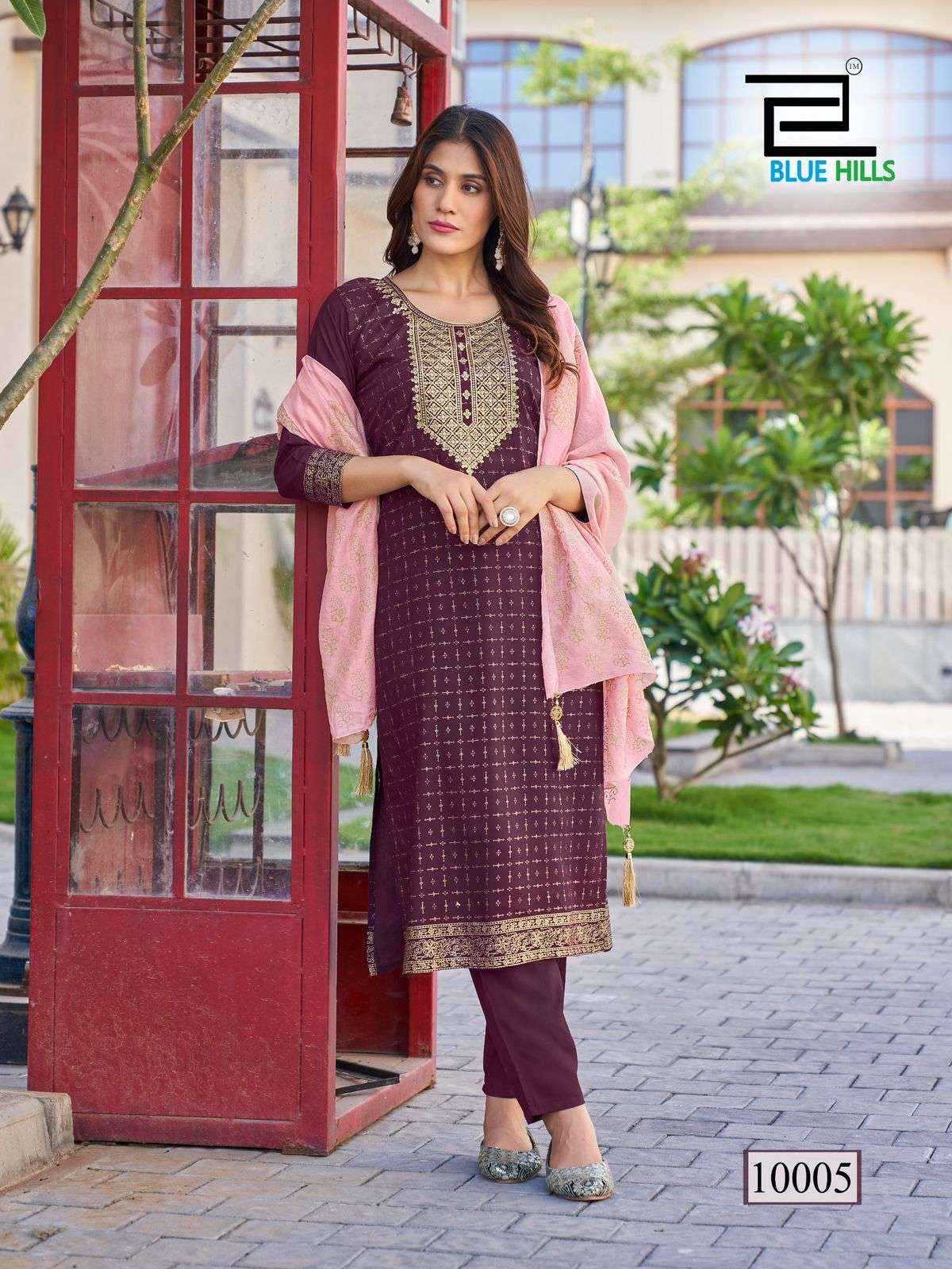 Blue Hills Royal Touch Vol 10 Nx Rayon Kurti Combo 4 pcs Catalogue