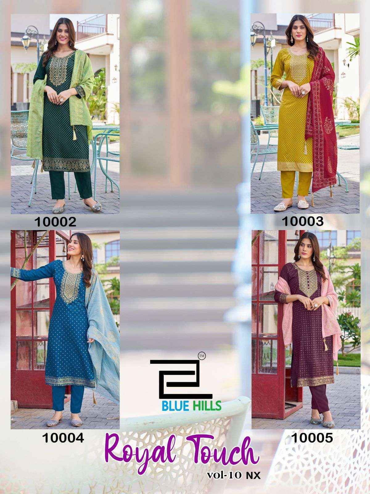 Blue Hills Royal Touch Vol 10 Nx Rayon Kurti Combo 4 pcs Catalogue