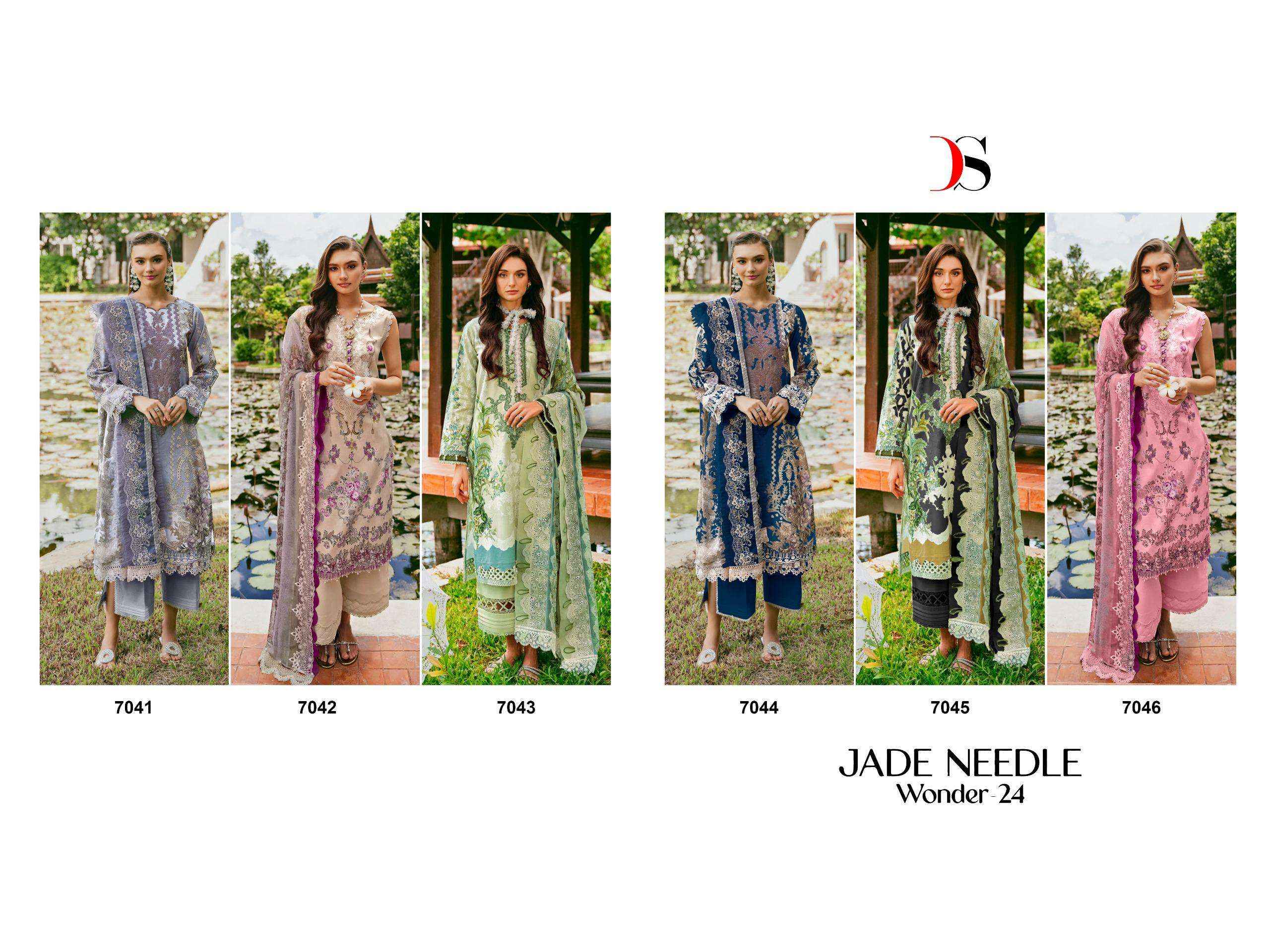 Deepsy Jade Needle Wonder Vol 24 Cotton Dress Material 6 pcs Catalogue