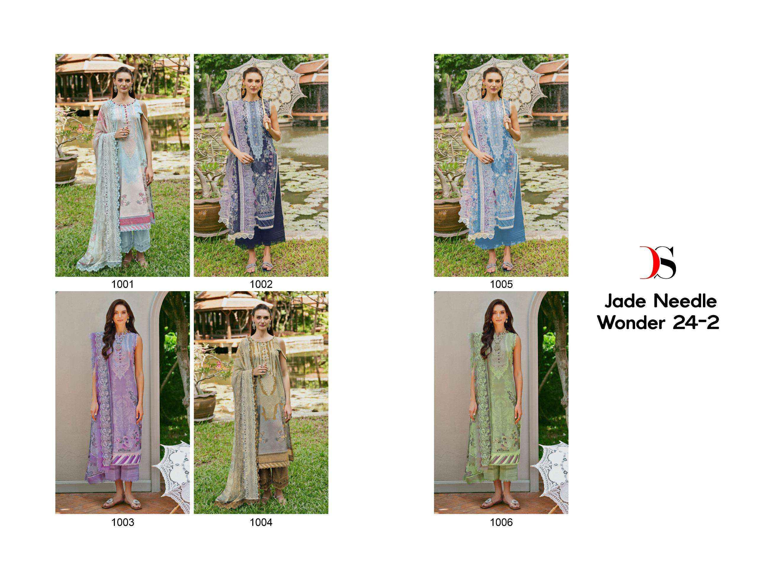 Deepsy Jade Needle Wonder Vol 24 Vol 2 Cotton Dress Material 6 pcs Catalogue