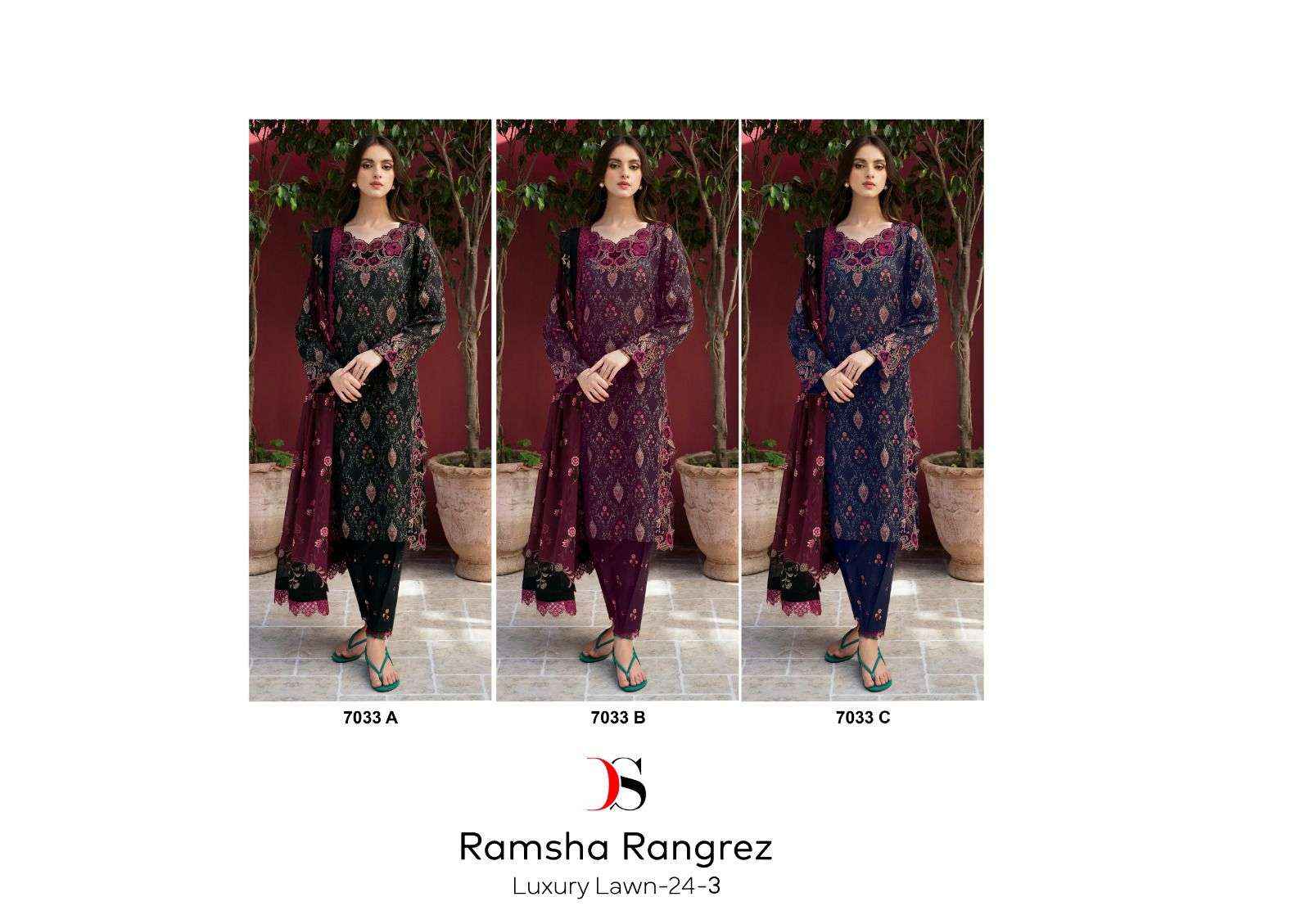 Deepsy Ramsha Rangrez Luxury Lawn 24-3 Cotton Dress Material 3 pcs Catalogue