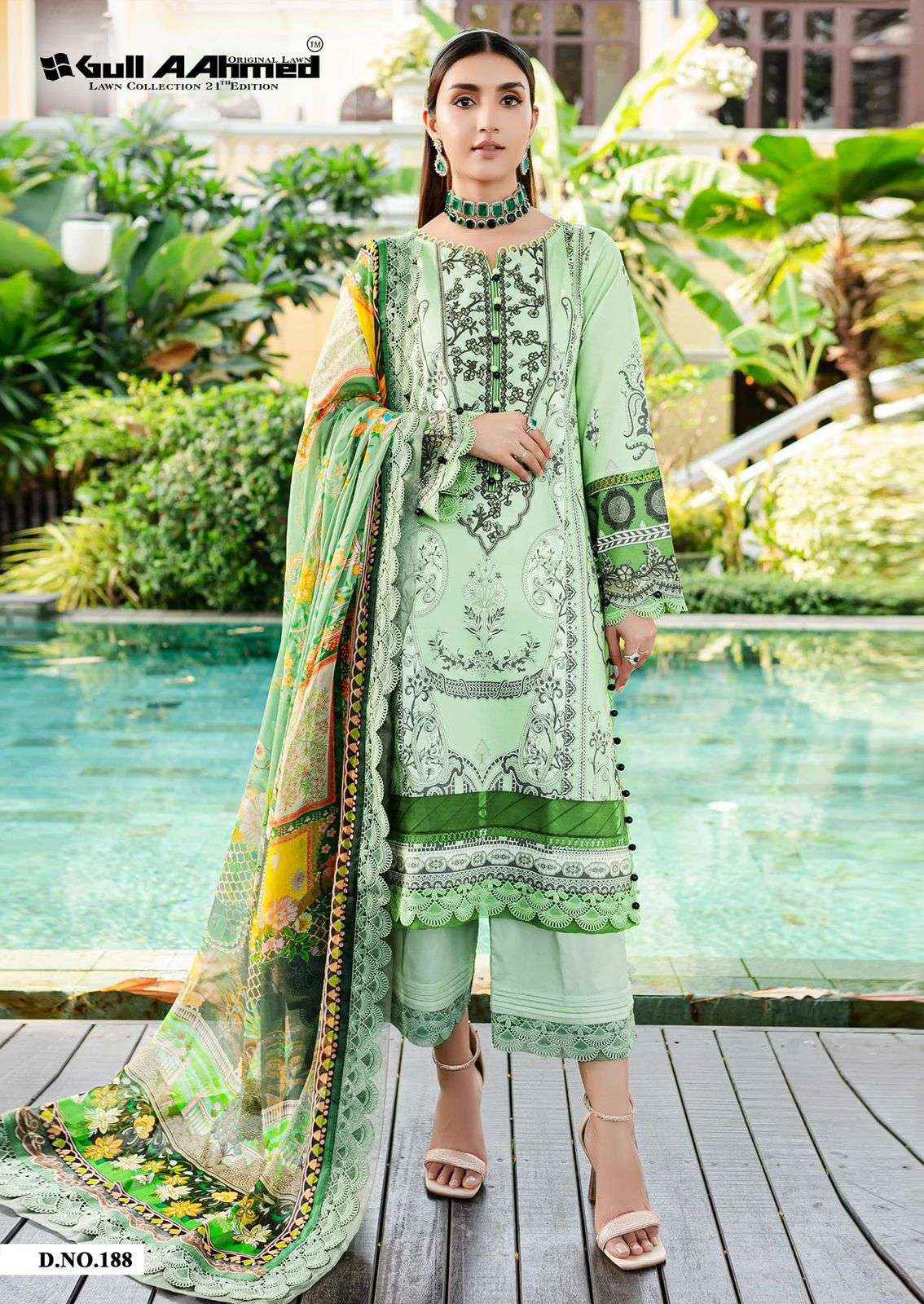 Gull Aahmed Lawn Collection Vol 21 Lawn Cotton Dress Material Wholesale Womens Cloths Supplier