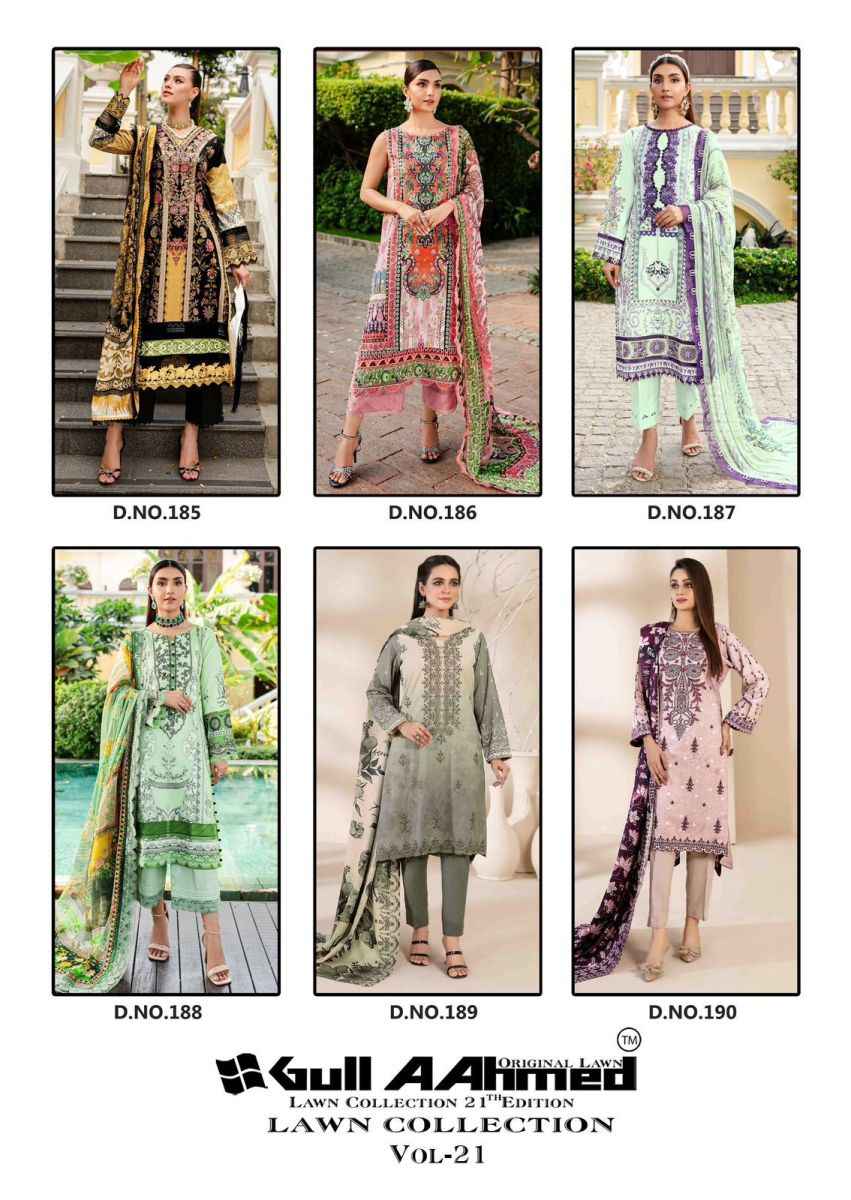 Gull Aahmed Vol 21 Cotton Dress Material 6 pcs Catalogue