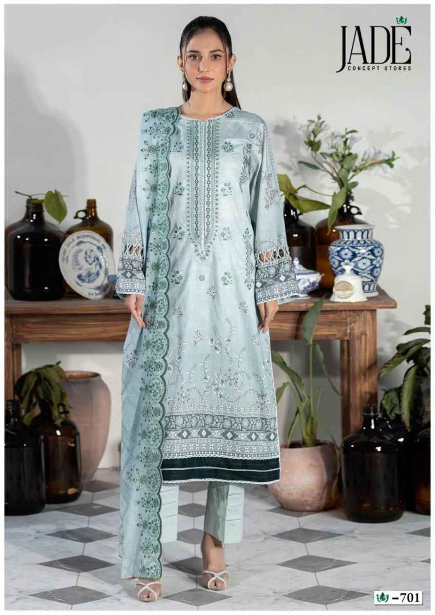 Jade Crimson Exclusive Heavy Lawn Collection Vol 7 Cotton Dress Material 6 pc Cataloge