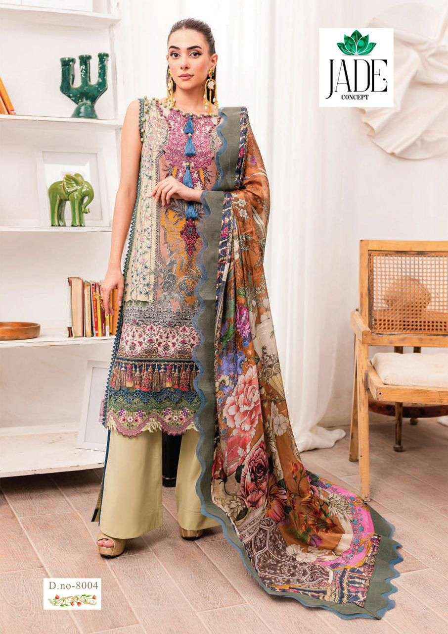 Jade Crimson Exclusive Heavy Lawn Collection Vol 8 Cotton Dress Material 6 pc Cataloge