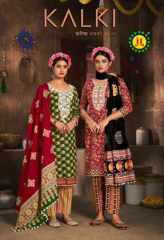 Jt Kalki Cotton Dress Material 10 pcs Catalogue