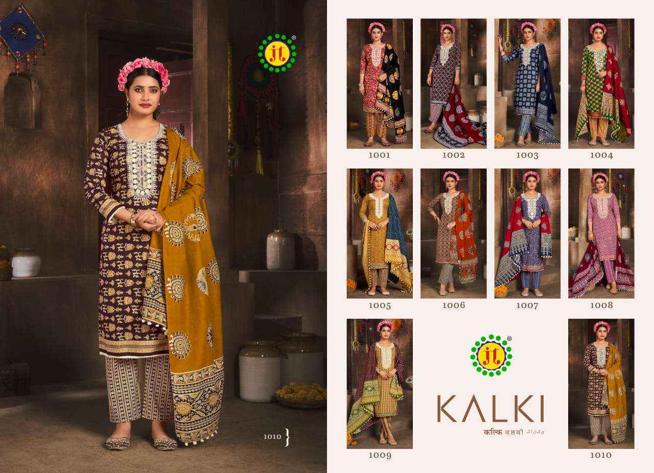 Jt Kalki Cotton Dress Material 10 pcs Catalogue