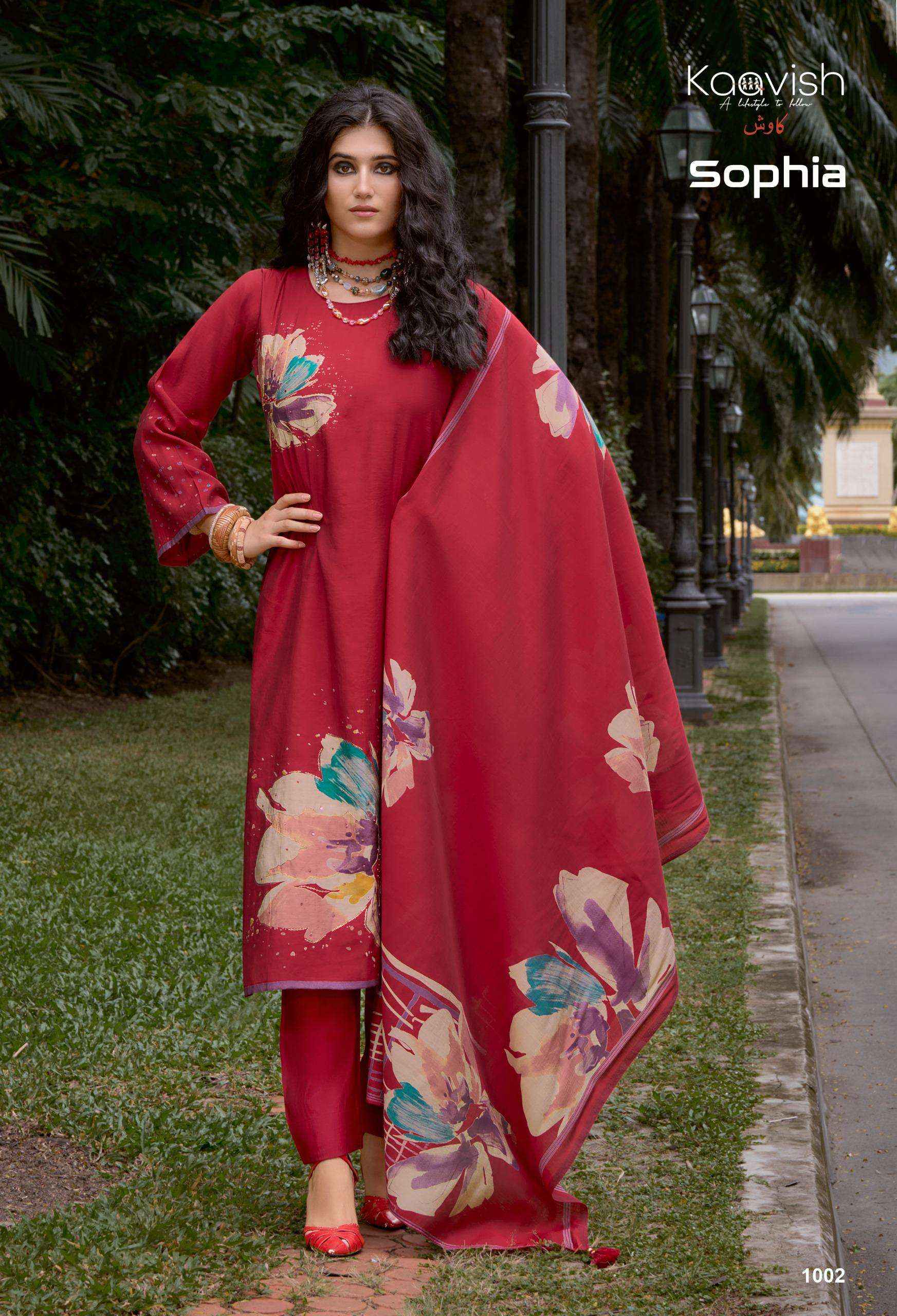 Kaavish Sophia Viscose Muslin Dress Material 4 pcs Catalogue