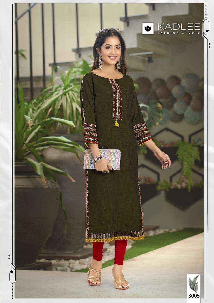 Kadlee Aarvi Viscose Kurti 6 pcs Catalogue