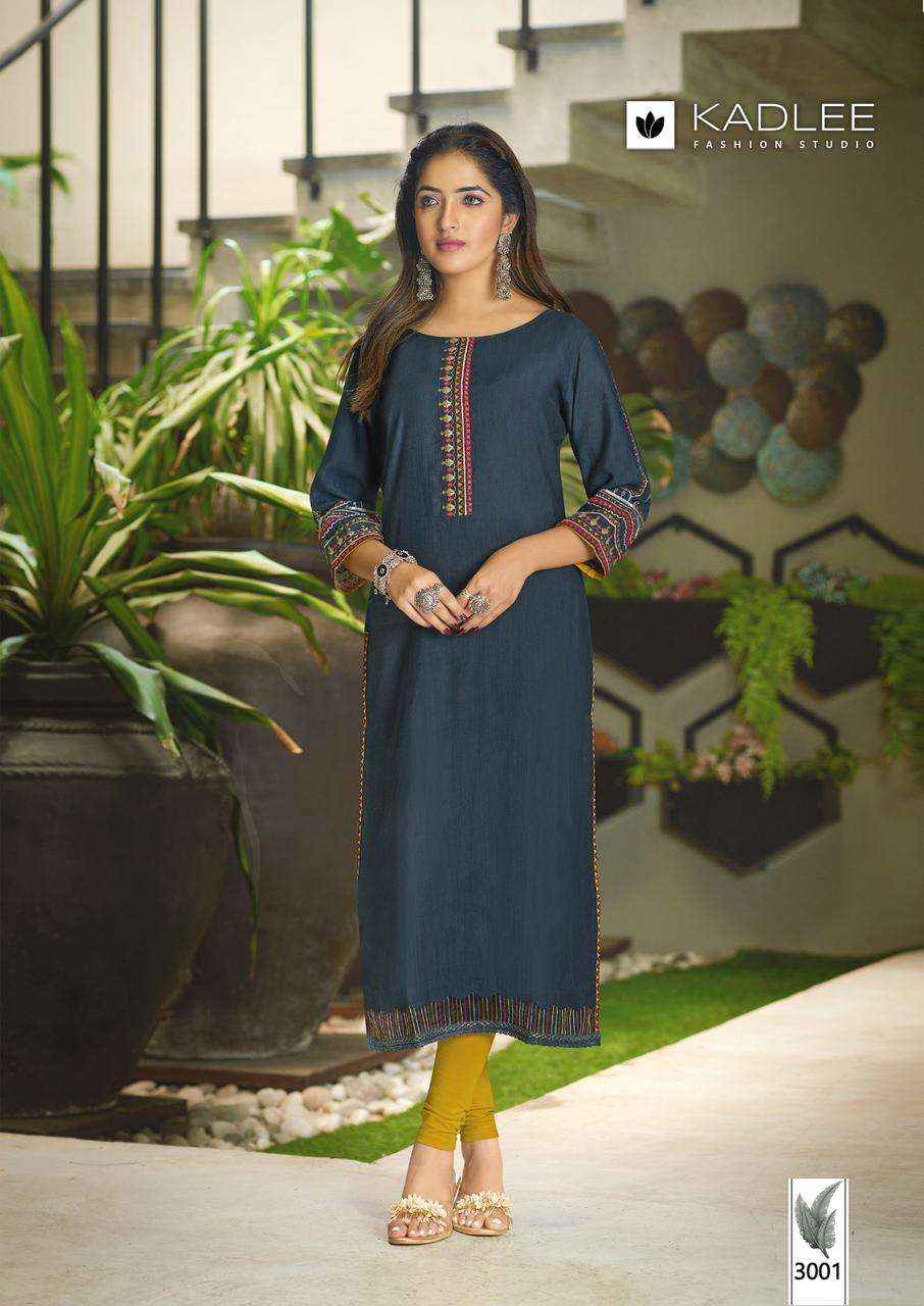 Kadlee Aarvi Viscose Kurti 6 pcs Catalogue