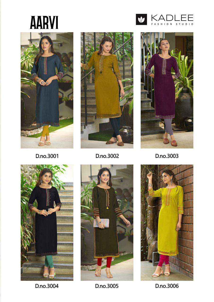 Kadlee Aarvi Viscose Kurti 6 pcs Catalogue