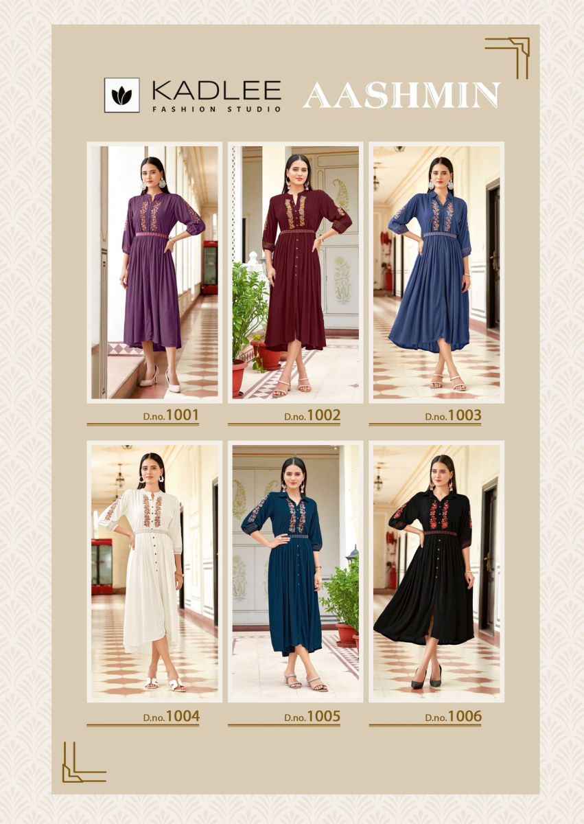 Kadlee Aashmin Rayon Kurti 6 pcs Catalogue