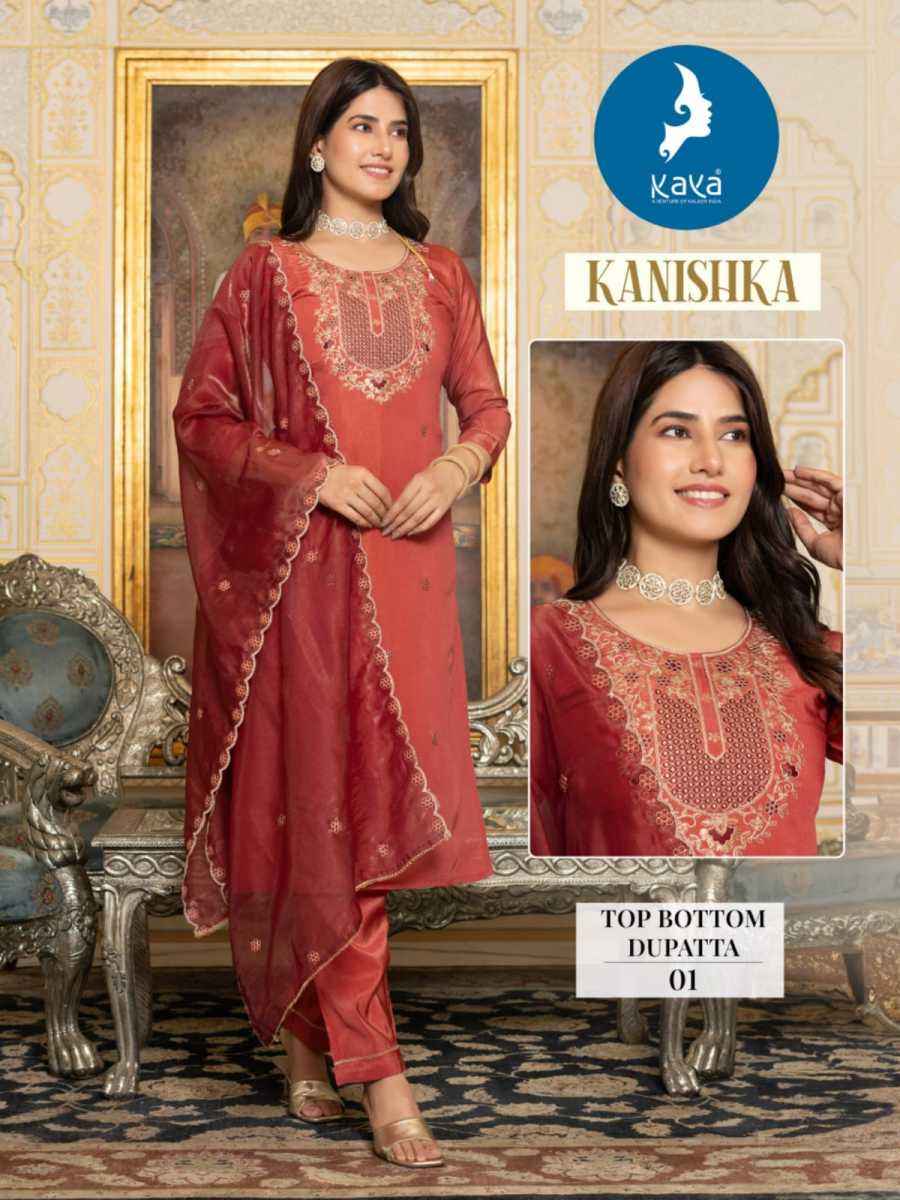 Kaya Kanishka Tissue Shimmer Kurti Combo 6 pcs Catalogue