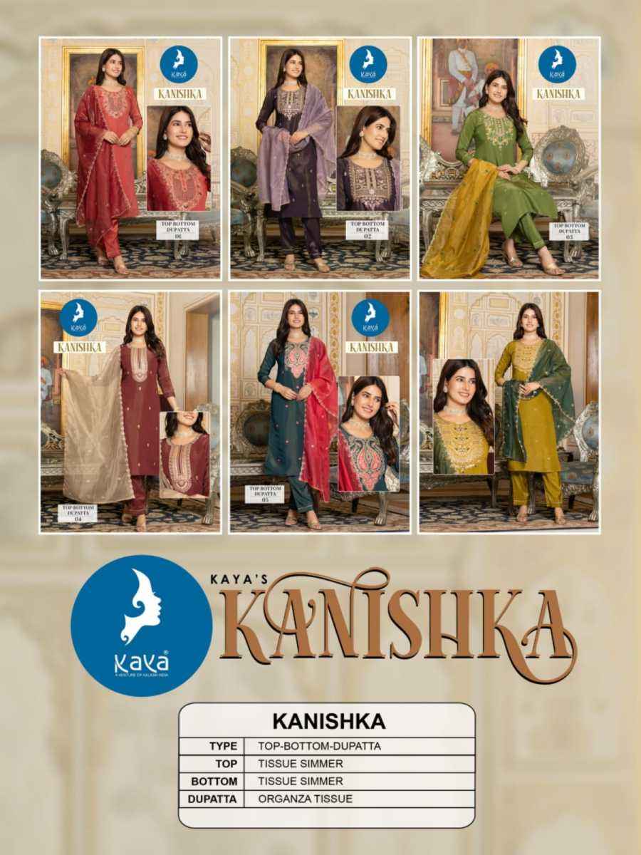 Kaya Kanishka Tissue Shimmer Kurti Combo 6 pcs Catalogue