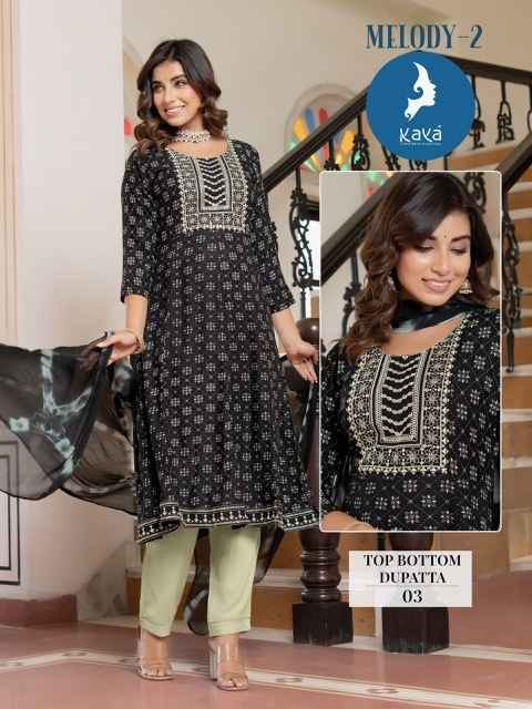 Kaya Melody 2 Rayon Kurti Combo 6 pcs Catalogue