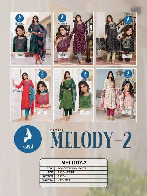 Kaya Melody 2 Rayon Kurti Combo 6 pcs Catalogue