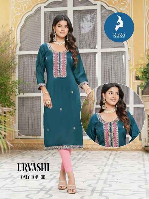 Kaya Urvashi Silk Kurti 8 pcs Catalogue